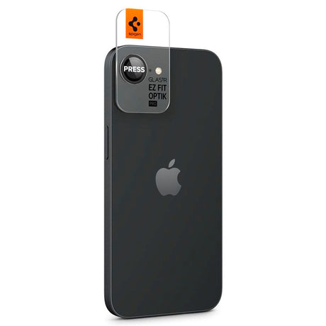 iPhone 17e / 16e Spigen EZ Fit. tR Optik Pro Kameralinsebeskyttelse - 2 Stk. - Gjennomsiktig / Svart