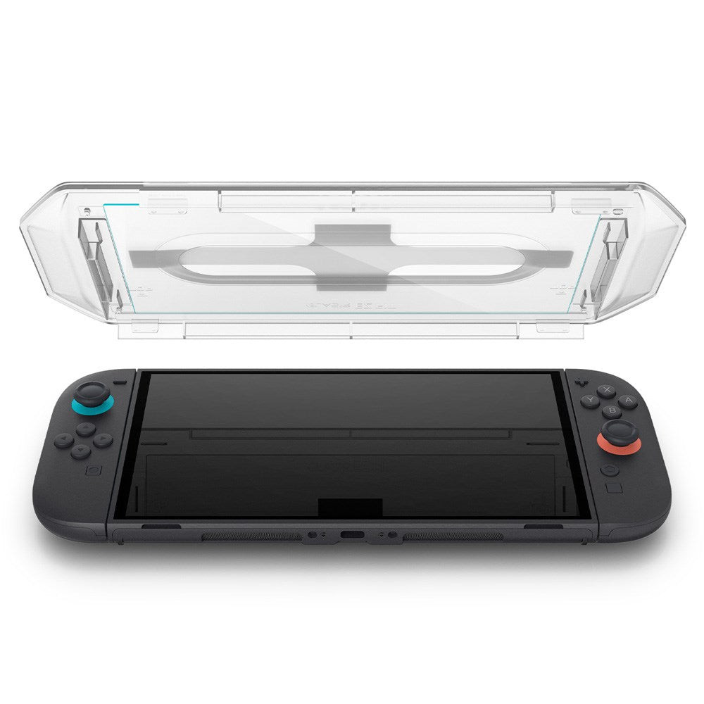 Nintendo Switch 2 Spigen Glass tR EZ Fit Skjermbeskyttelsesglass m. Installasjonsramme - 2 stk - Gjennomsiktig