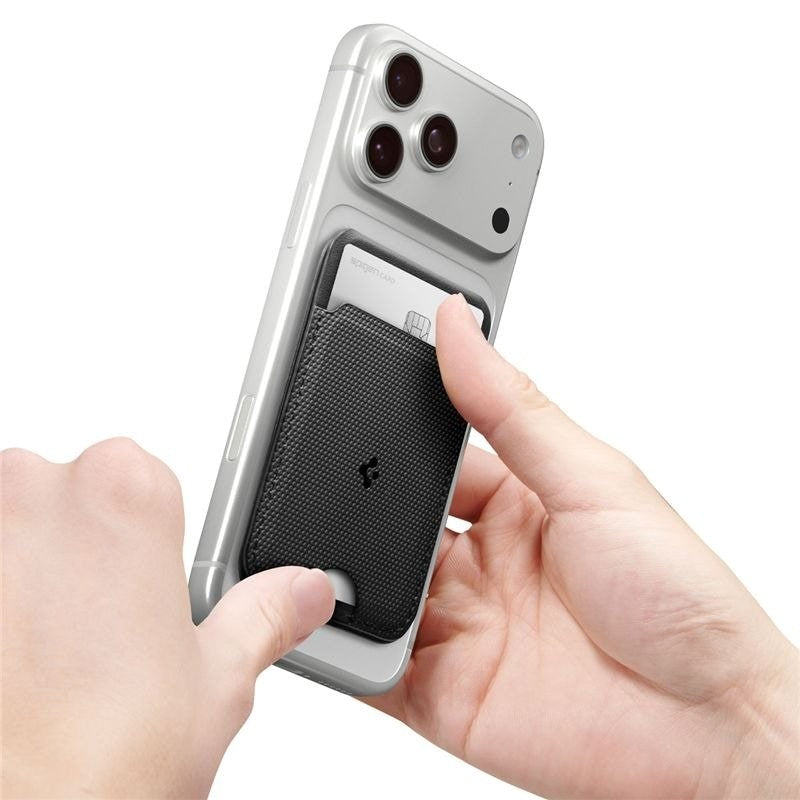 Spigen Sammenleggbar Kortholder med 1 Kortspor - MagSafe Kompatibel - Svart