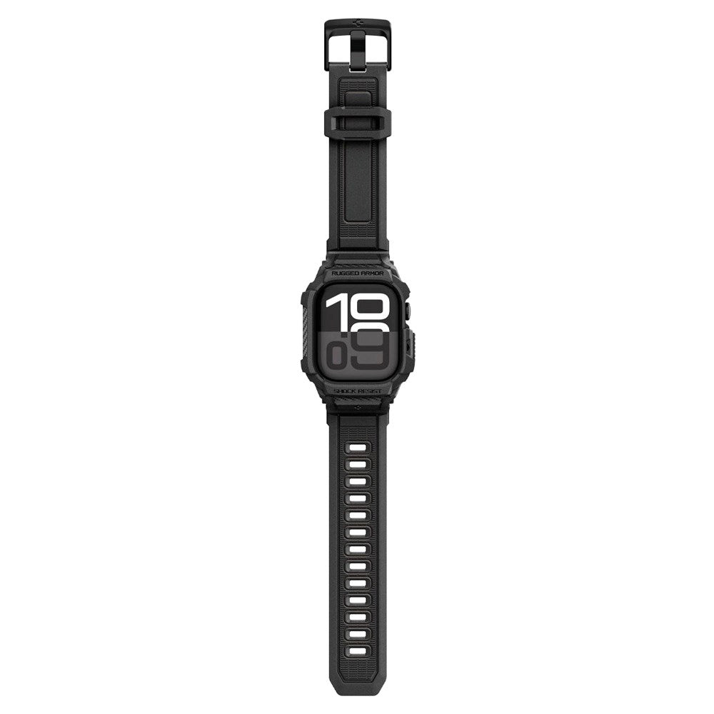 Apple Watch 11 (42mm) Spigen Rugged Armor Pro 2 Deksel m. Rem - Svart