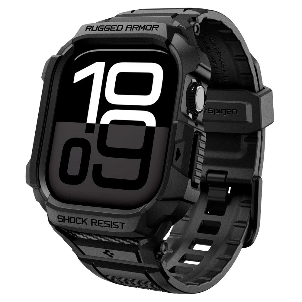 Apple Watch 11 (46mm) Spigen Rugged Armor Pro 2 Deksel m. Rem - Svart