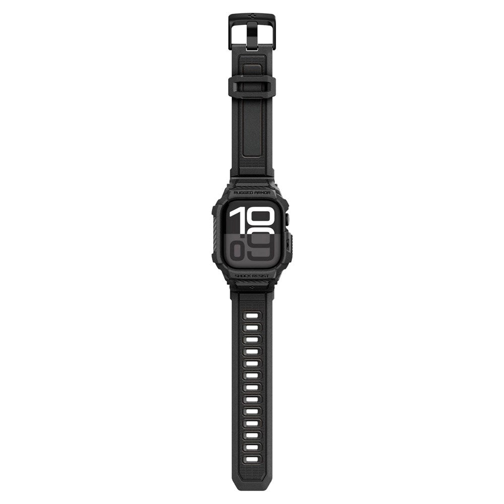 Apple Watch 11 (46mm) Spigen Rugged Armor Pro 2 Deksel m. Rem - Svart