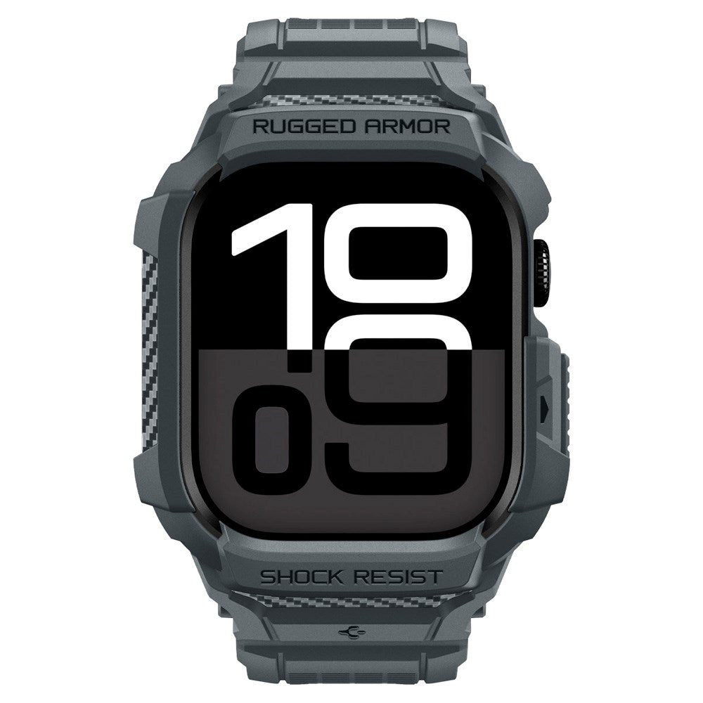 Apple Watch 11 (46mm) Spigen Rugged Armor Pro 2 Deksel m. Rem - Grå