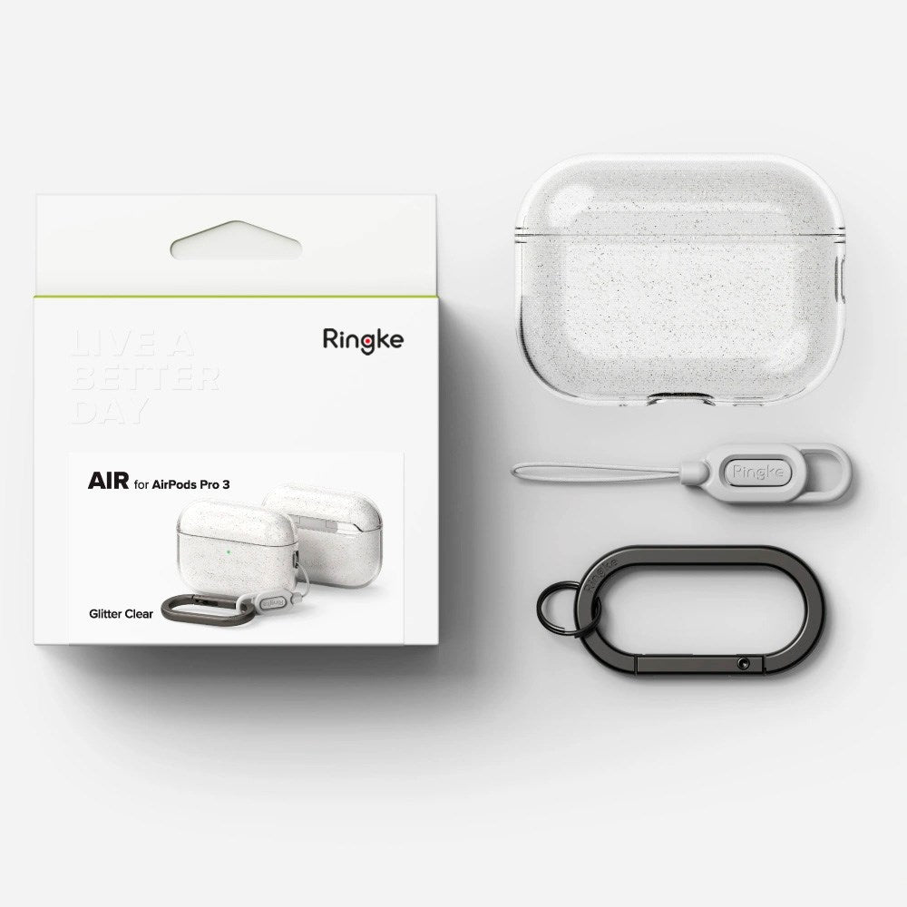 Apple AirPods Pro (3. gen.) Ringke Air Deksel - Gjennomsiktig / Glitter