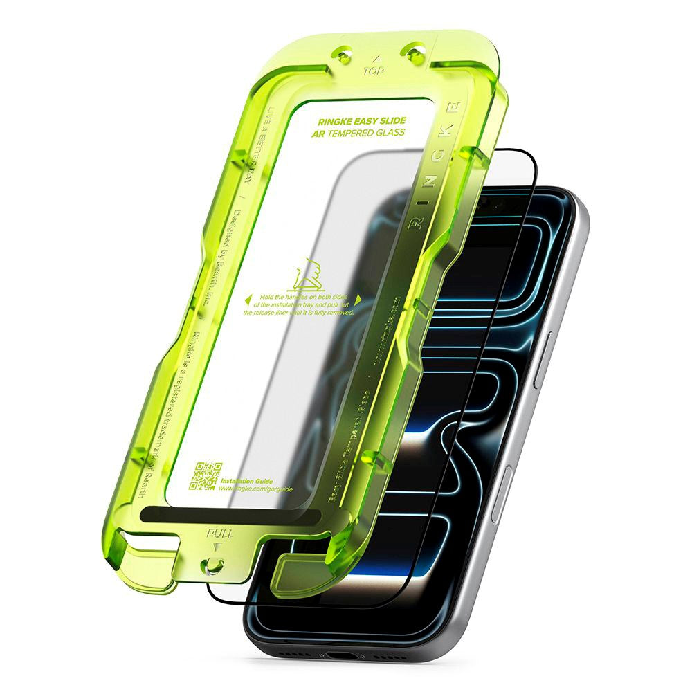 iPhone 17 Pro Ringke Easy Slide Antirefleks Herdet Skjermbeskyttelsesglass m. Installasjonsramme – Gjennomsiktig