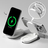 Ringke 3-i-1 Qi2 Foldbar Trådløs Lader – 25W – MagSafe Kompatibel – Hvit