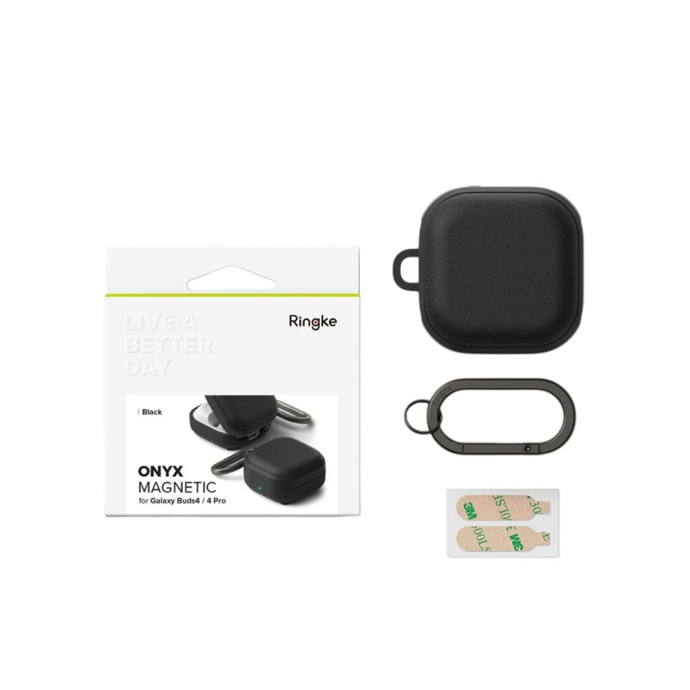 Samsung Galaxy Buds 4 / 4 Pro Ringke Onyx Magnetisk Plast Deksel - Svart