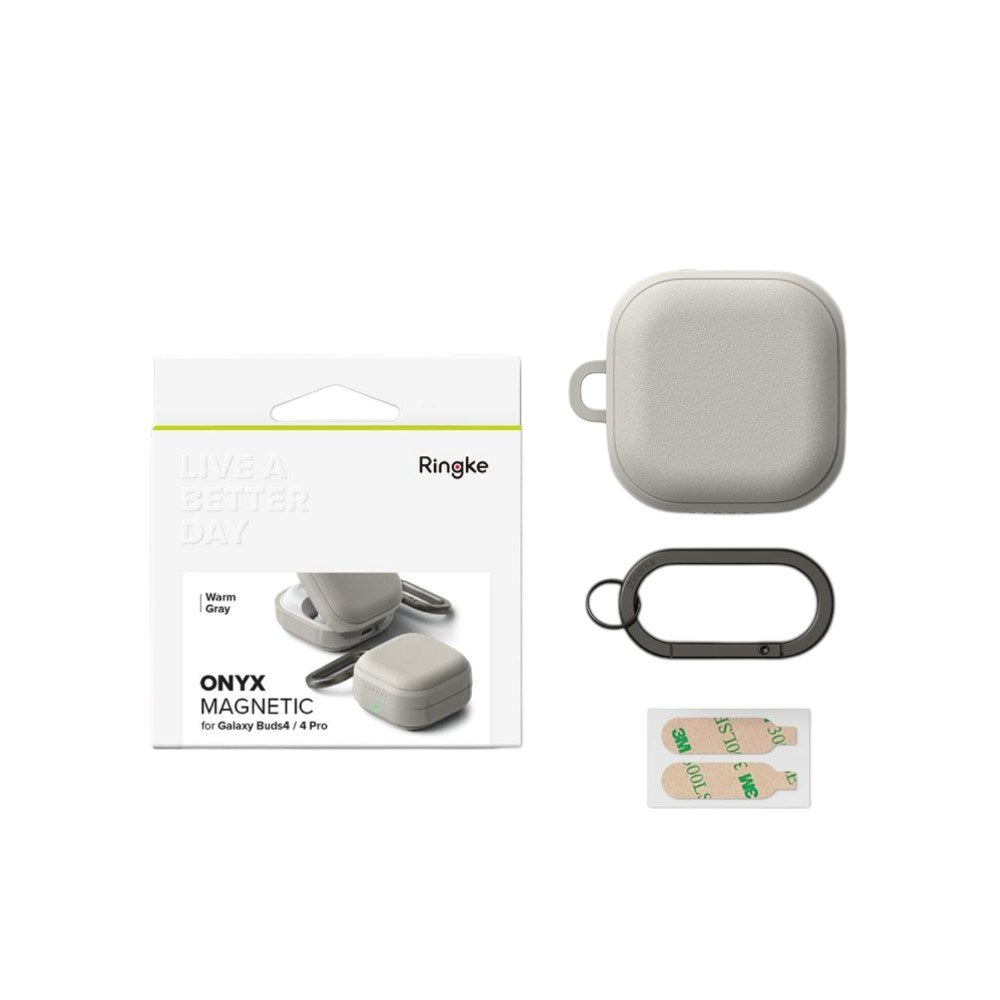 Samsung Galaxy Buds 4 / 4 Pro Ringke Onyx Magnetisk Plast Deksel - Grå