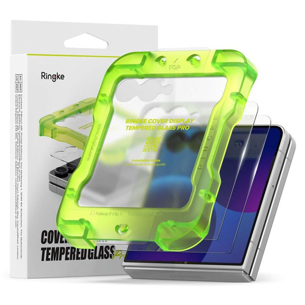 Samsung Galaxy Z Flip8 Ringke Cover Display Easy Slide Beskyttelsesglass m. Monteringsramme - 2 stk - Gjennomsiktig