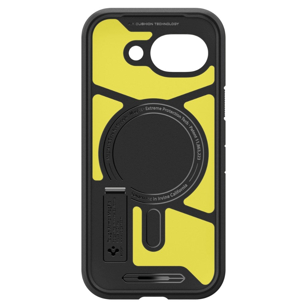 Google Pixel 10a Spigen Tough Armor Hybrid Deksel m. Stativfunksjon - MagSafe Kompatibel - Svart