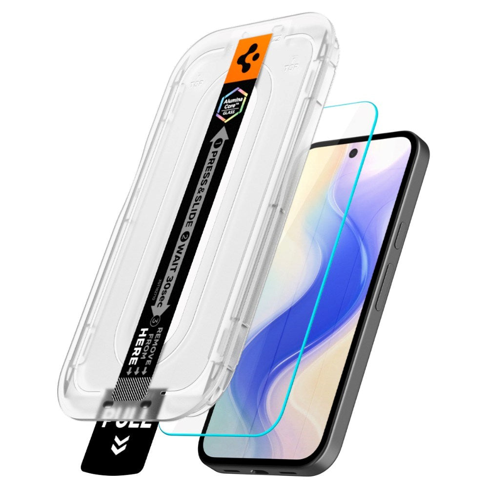 Google Pixel 10a Spigen Glass tR EZ Fit Pro Skjermbeskyttelsesglass - 2 stk - Gjennomsiktig