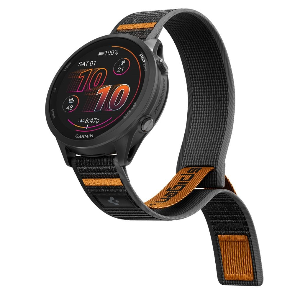 Spigen Athlex Air Universal Nylonrem (22 mm) - Svart / Oransje