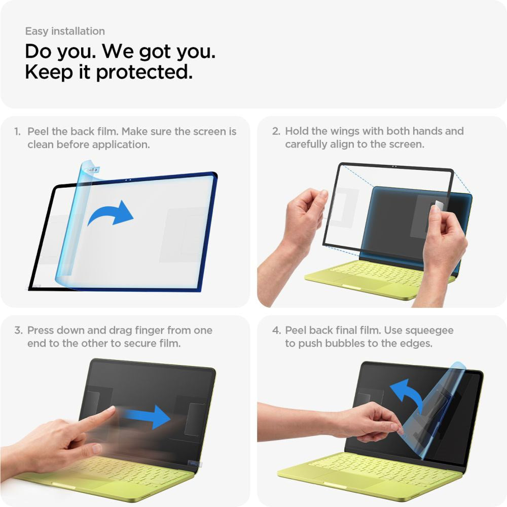 MacBook Neo 13 A18 Pro (2026) Spigen Glass tR Slim Herdet Skjermbeskyttelsesglass - Gjennomsiktig / Svart Kant