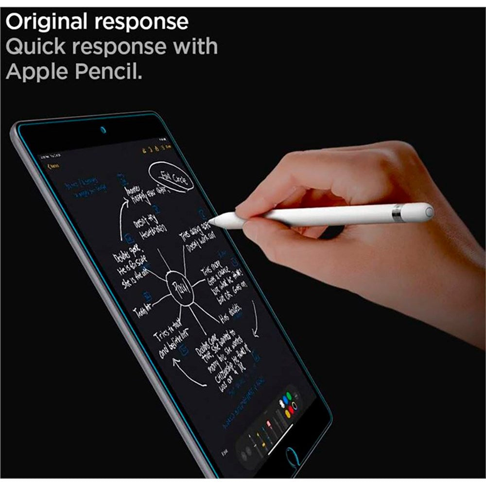 iPad 10.2" (2021 / 2020 / 2019) Spigen Glass.Tr Slim Skjermbeskytter - Herdet Glass - Gjennomsiktig
