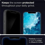 iPhone 12 / 12 Pro Spigen EZ Fit Glas.tR Skjermbeskytter 2. Stk - Case Friendly - Gjennomsiktig