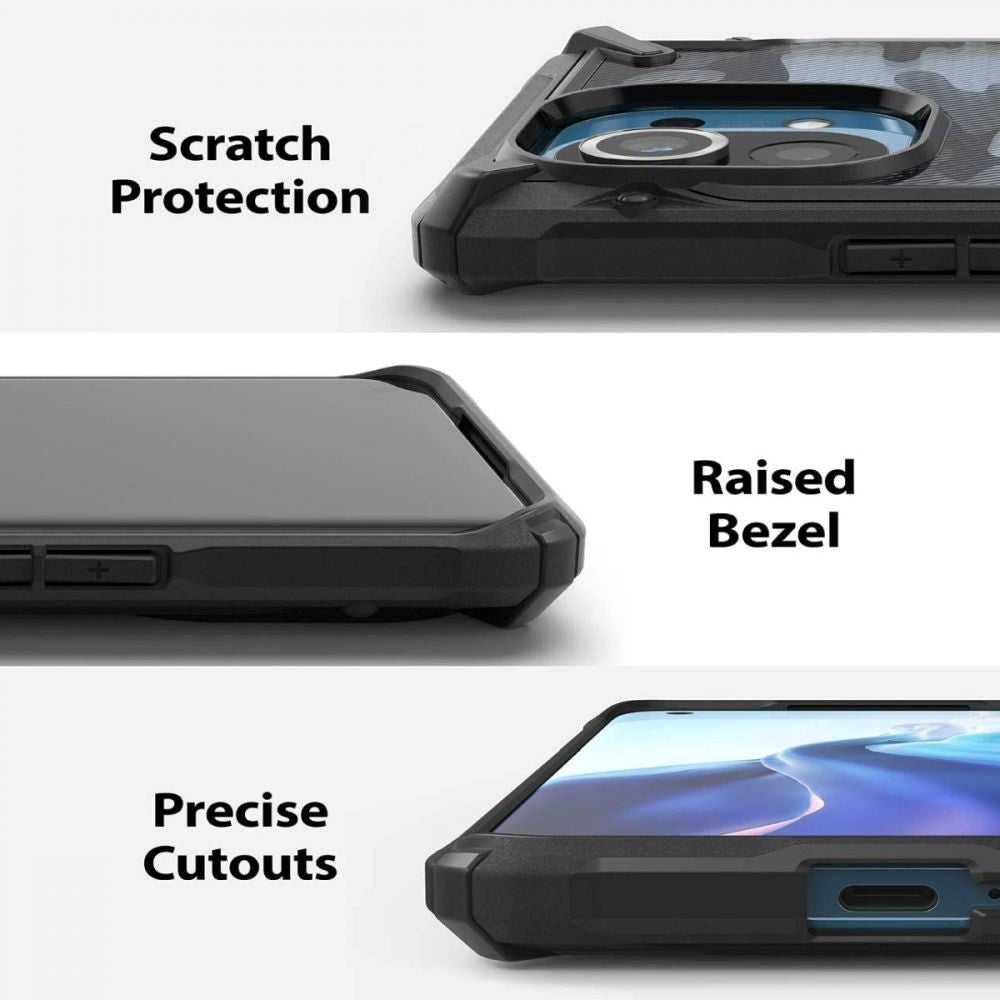 Xiaomi Mi 11 Ringke Fusion X Deksel - Sort Camo