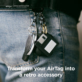 AirTag 1. & 2. Gen. Floppy Disk Silikondeksel m. Nøkkelring - Svart