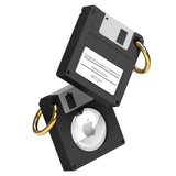 AirTag 1. & 2. Gen. Floppy Disk Silikondeksel m. Nøkkelring - Svart