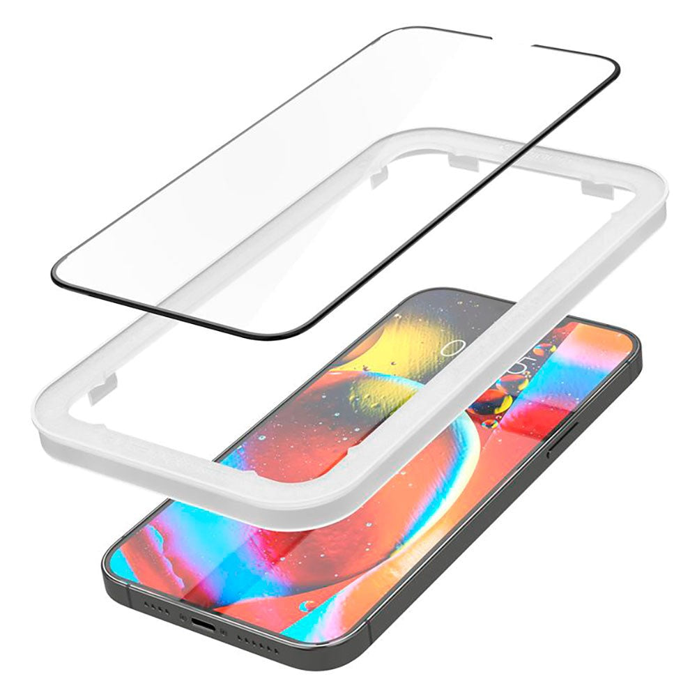 iPhone 17e / 16e / 14 / 13 / 13 Pro Spigen Skjermbeskyttelse 2-Pack - Svart Kant