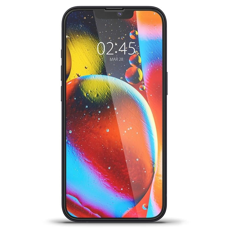 iPhone 13 Mini Spigen Skjermbeskyttelse - Gjennomsiktig / Svart Kant