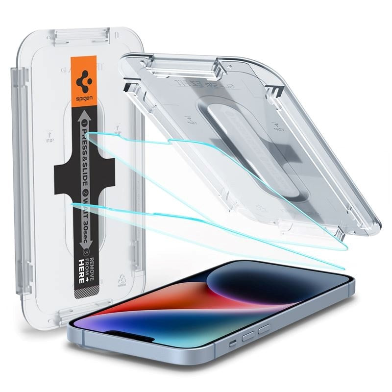 iPhone 17e / 16e / 14 / 13 / 13 Pro Spigen EZ Fit Glas.tR Skjermbeskytter - Case Friendly - Gjennomsiktig