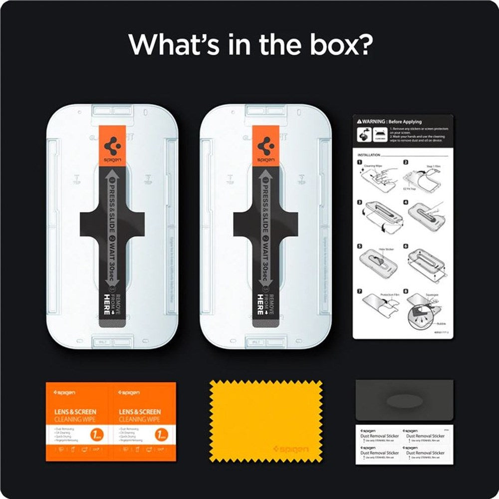 iPhone 14 Pro Spigen Privacy EZ Fit Glass Skjermbeskytter - 2 stk - Privacy Funksjon - Gjennomsiktig