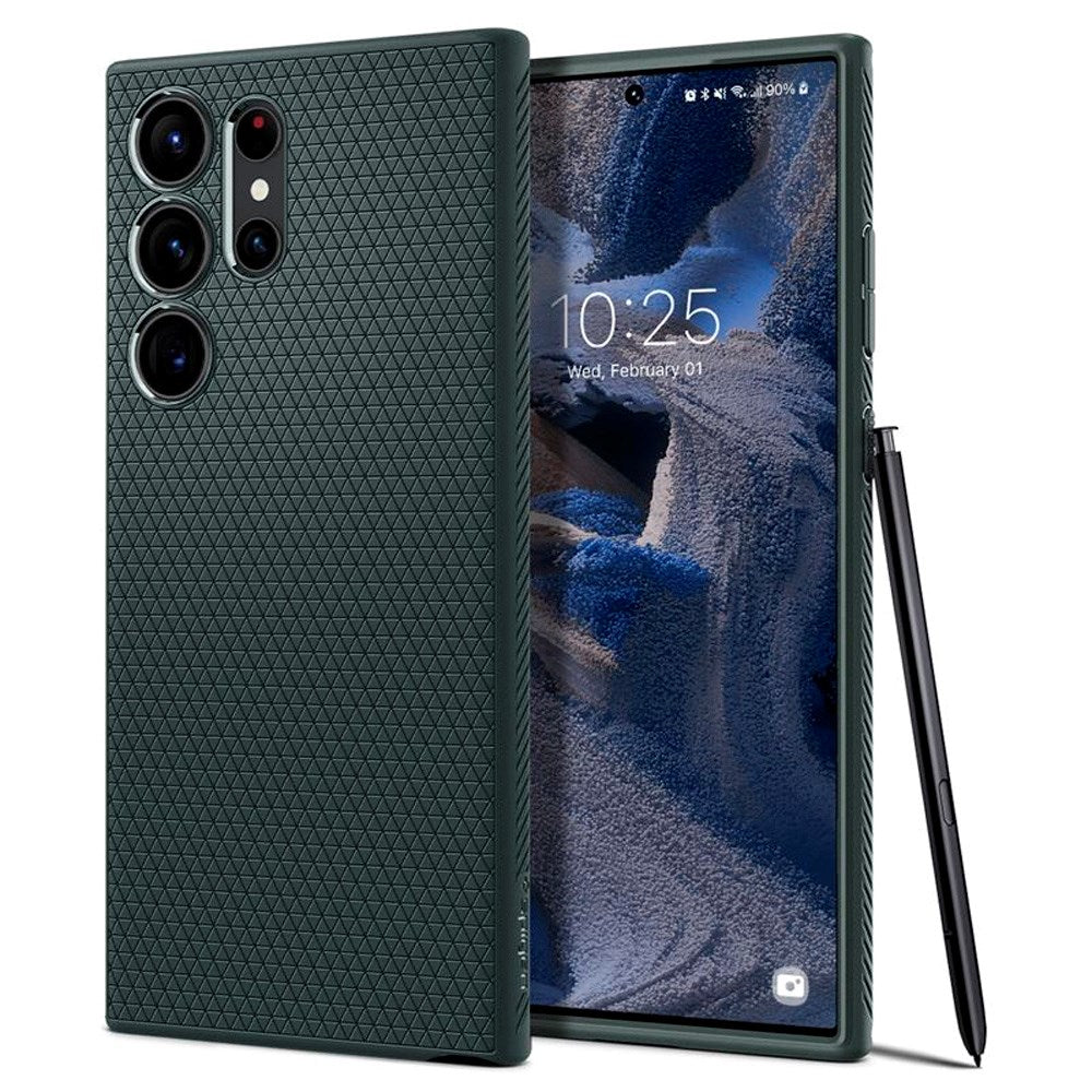 Samsung Galaxy S23 Ultra Spigen Liquid Air - Fleksibelt Plast Deksel - Grønn