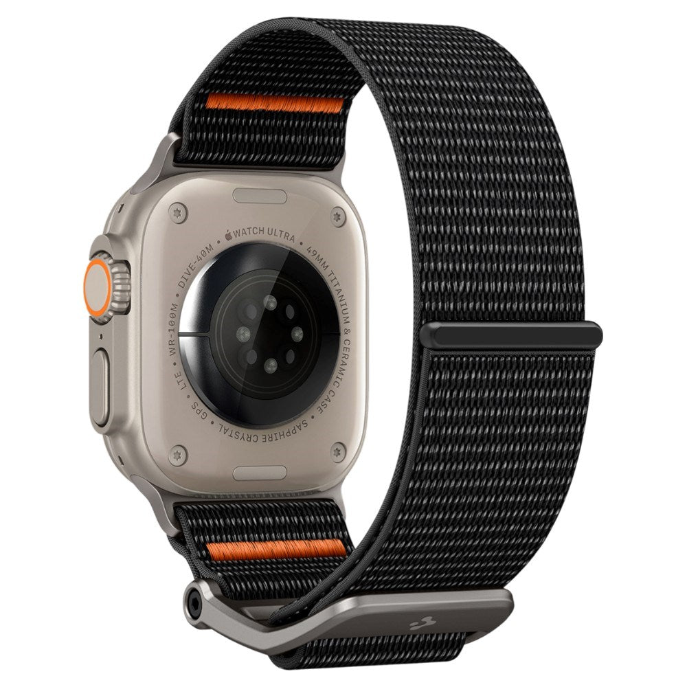 Apple Watch (42/44/SE/45/46/49mm) Spigen DuraPro Flex Nylon Reim - Svart
