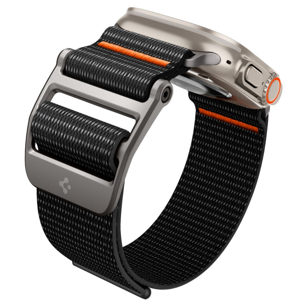 Apple Watch (42/44/SE/45/46/49mm) Spigen DuraPro Flex Nylon Reim - Svart