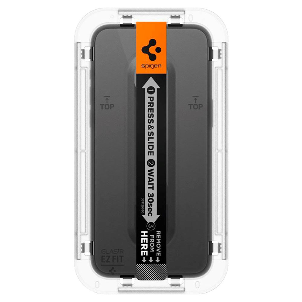 iPhone 15 Pro Max Spigen EZ Fit Glas.tR Skjermbeskytter 2. Stk - Case Friendly - Svart Kant