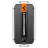 iPhone 15 Pro Max Spigen EZ Fit Glas.tR Skjermbeskytter 2. Stk - Case Friendly - Svart Kant