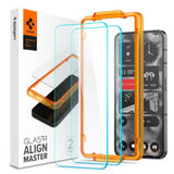 Nothing Phone (2) Spigen AlignMaster Glass tR Skjermbeskyttelse - 2 stk - Case Friendly - Gjennomsiktig