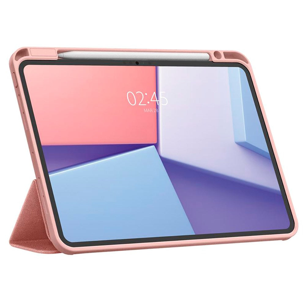 iPad Pro 11" (2025 / 2024) Spigen Urban Fit Stoff Deksel med Pekepenn Holder - Rose Gold