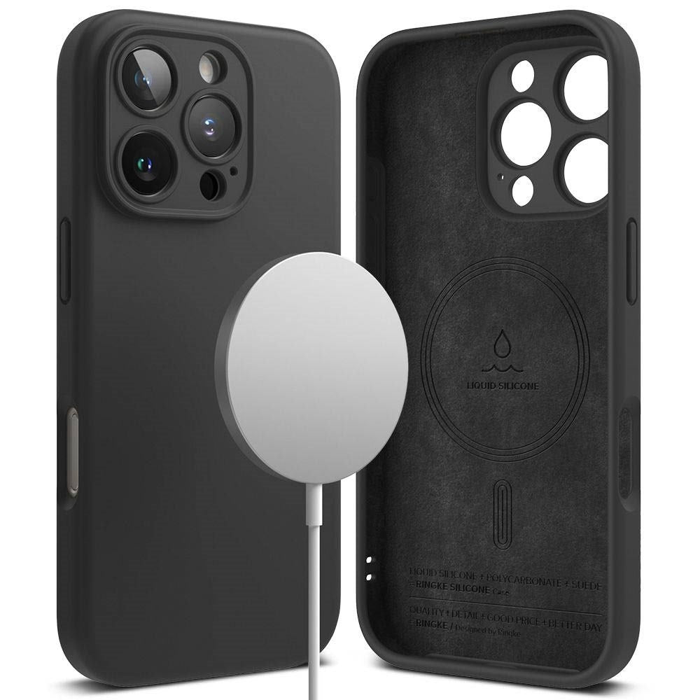 iPhone 16 Pro Max Ringke Silikon Deksel - MagSafe Kompatibel - Svart