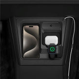 Spigen 3-i-1 Trådløs Ladestasjon for Midtkonsollen - Tesla Model 3 (2024) - Svart