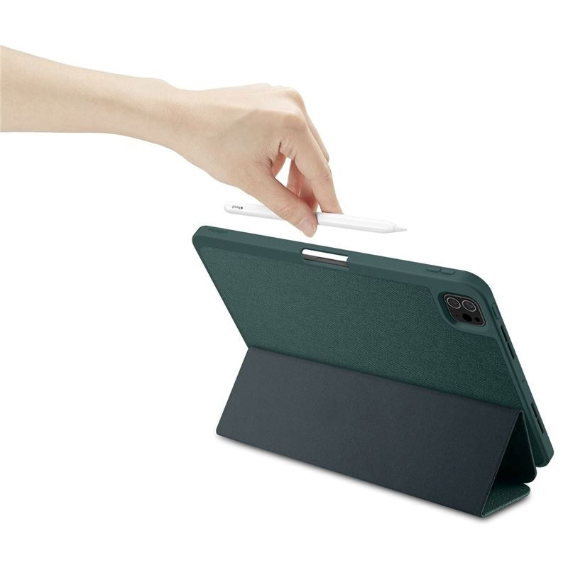 iPad Pro 11" (2025 / 2024) Spigen Urban Fit Stoff Deksel med Pekepenn Holder - Grønn