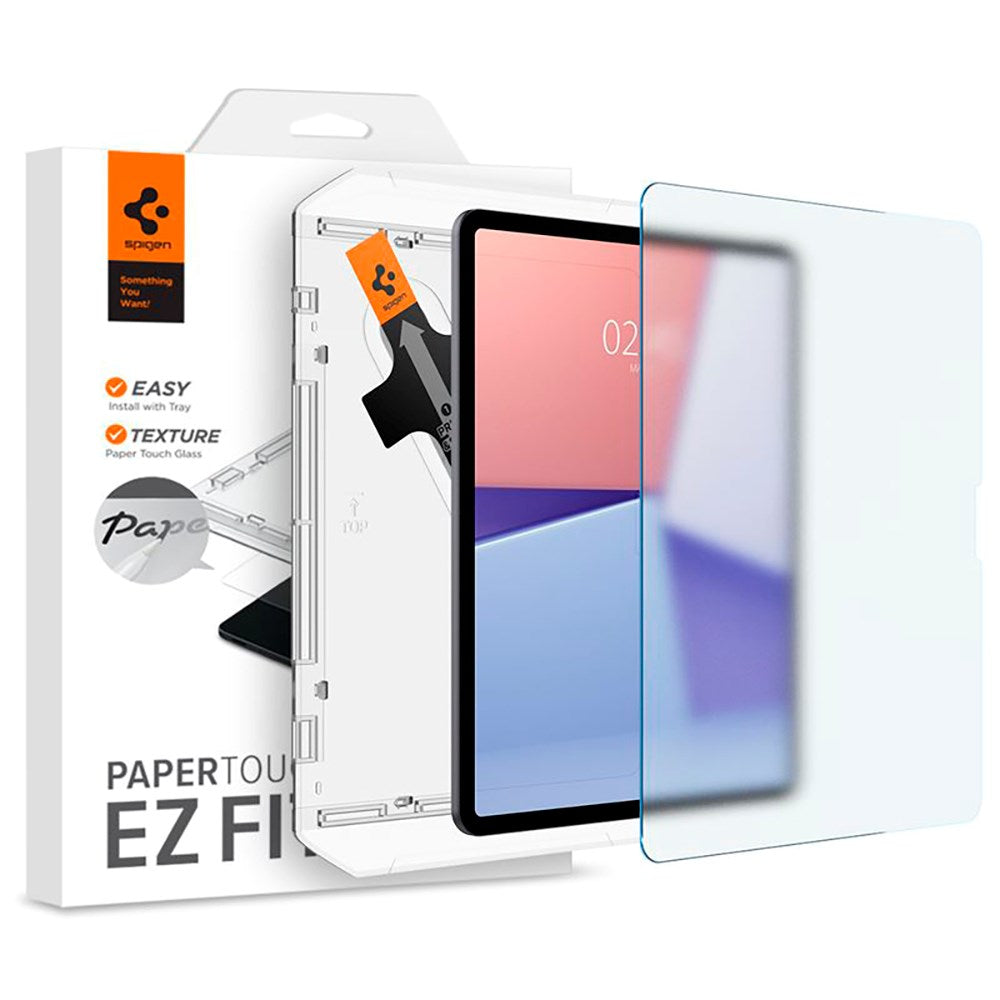 iPad Air 13" (2026 / 2025 / 2024) Spigen Paper Touch EZ Fit Glas.tR Skjermbeskytter - Case Friendly - Gjennomsiktig