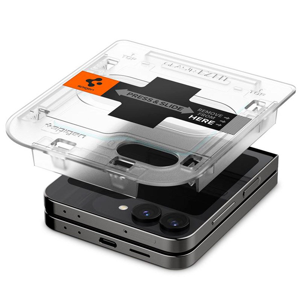 Spigen Samsung Galaxy Z Flip7 FE / Flip6 EZ Fit Glas.tR Sub Screen Skjermbeskytter - 2 stk. - Case Friendly - Gjennomsiktig