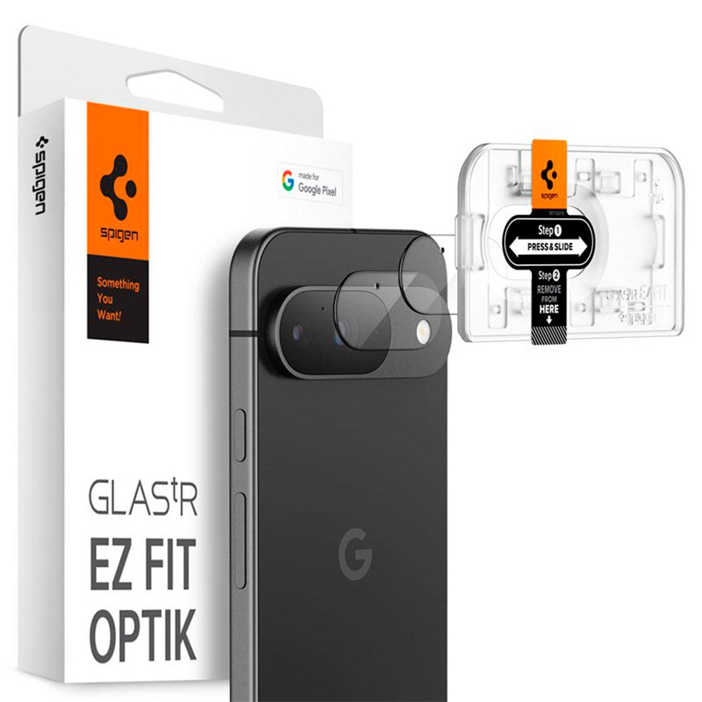 Google Pixel 9 Spigen EZ Fit. tR Optik Kameralinsebeskyttelse - 2 Stk - Gjennomsiktig
