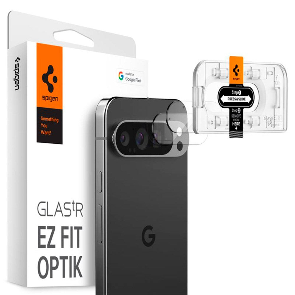Google Pixel 9 Pro  Spigen EZ Fit. tR Optik Kameralinsebeskyttelse - 2 Stk - Gjennomsiktig