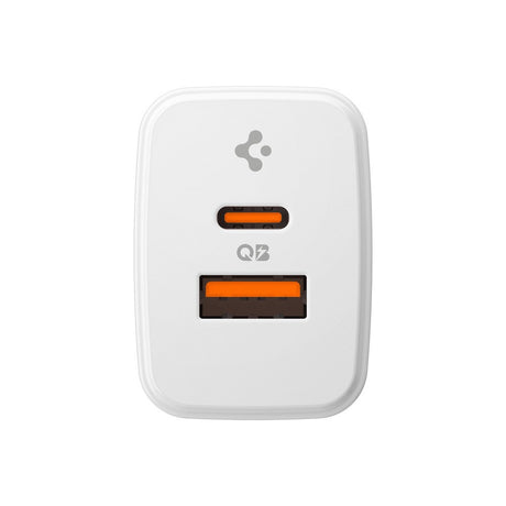 Spigen Essential 20W Vegglader m. 1 x USB-C & 1 x USB-A - Hvit
