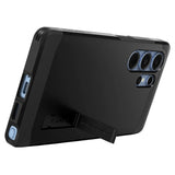 Samsung Galaxy S25 Ultra Spigen Tough Armor Hybrid Deksel m. Stativfunksjon - MagSafe Kompatibel - Svart
