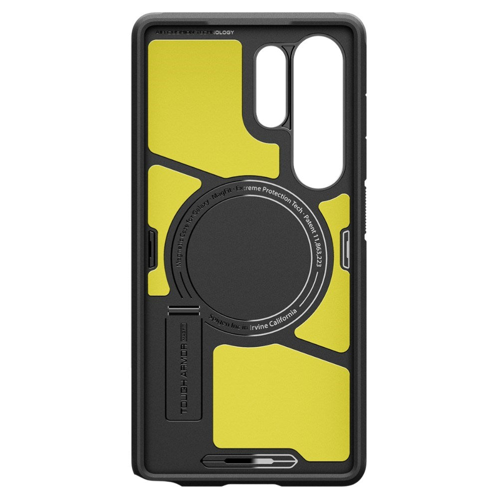 Samsung Galaxy S25 Ultra Spigen Tough Armor Hybrid Deksel m. Stativfunksjon - MagSafe Kompatibel - Svart