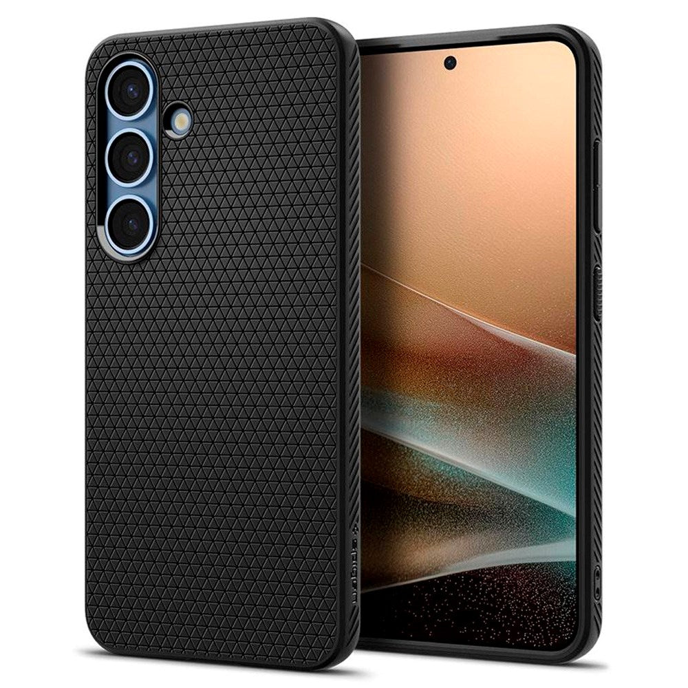 Samsung Galaxy S25 Spigen Liquid Air - Fleksibelt Plast Deksel - Svart