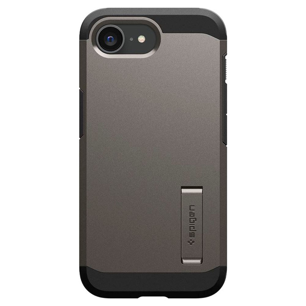 iPhone 17e / 16e Spigen Tough Armor Deksel med Stativfunksjon - MagSafe Kompatibel - Gunmetal
