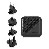 Targus 65W GaN PD Vegglader med USB-C, USB-A og Reiseadaptere - Svart