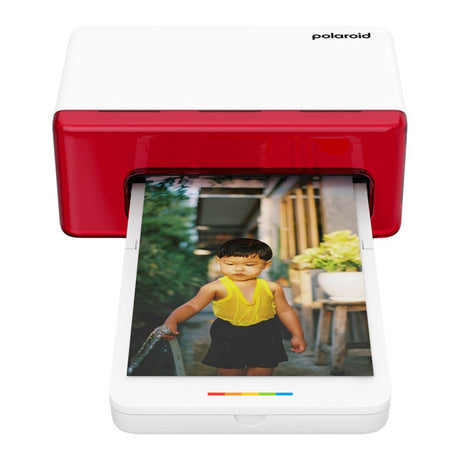 Polaroid Hi-Print Mobil Fotoskriver 4x6" med 80 Stk. Fotopapir - Hvit / Rød