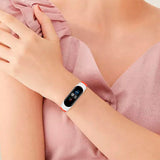 Xiaomi Mi Smart Band 5 / 6 Hurtel flettet stoffrem - Hvit / Rosa