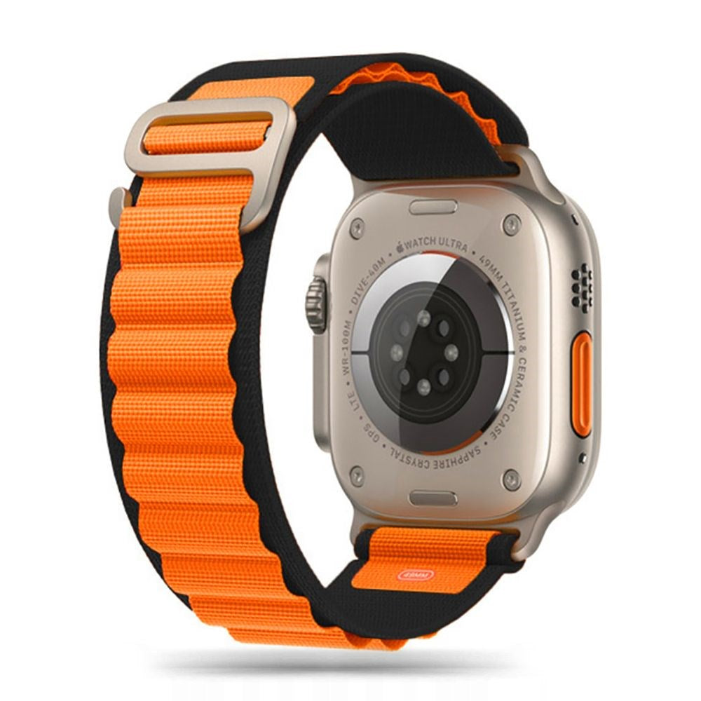 Apple Watch (44/SE/45/46/49mm) Tech-Protect Nylon Pro Klokkerem - Svart / Oransje