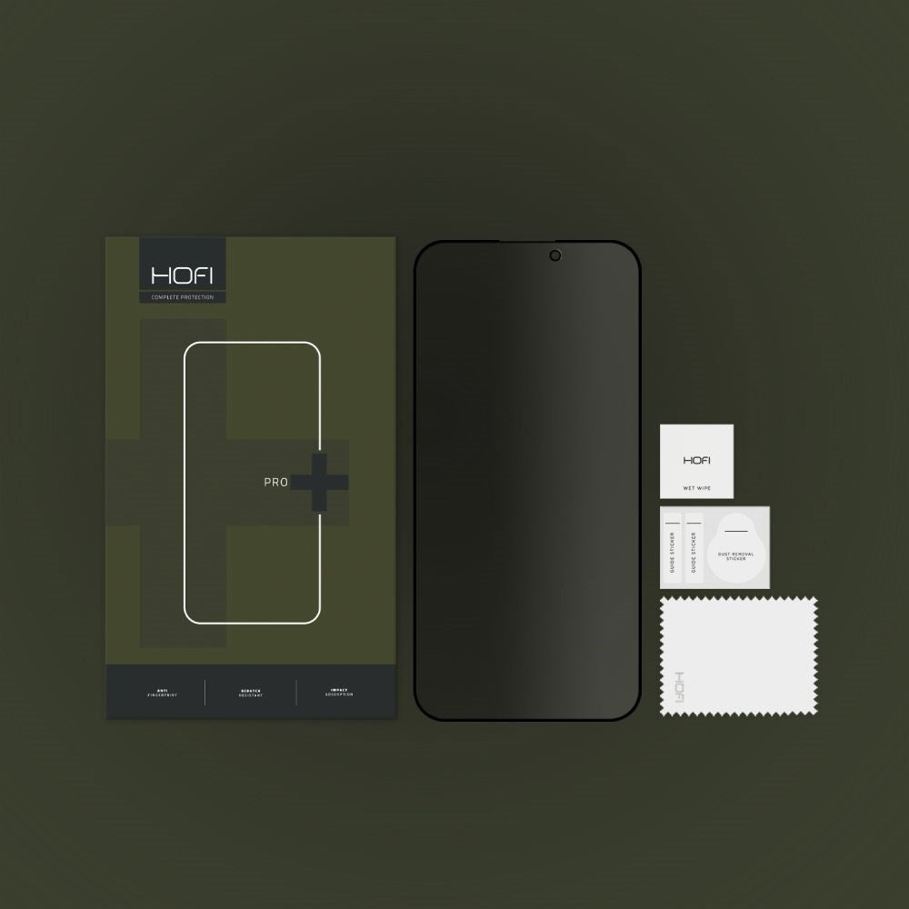 iPhone 14 Pro Max Hofi Glass Pro+ Skjermbeskyttelse med Privacy - Case Friendly - Gjennomsiktig
